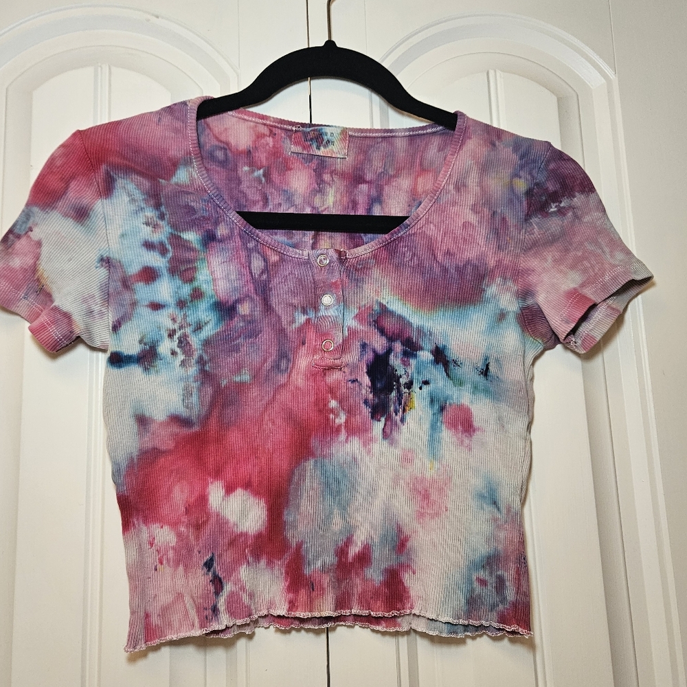 One Of A Kind Custom Ice Dye Crop Top